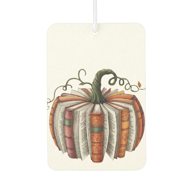 Fall Pumpkin Book Lover Booktok Halloween Car Air Freshener (Front)