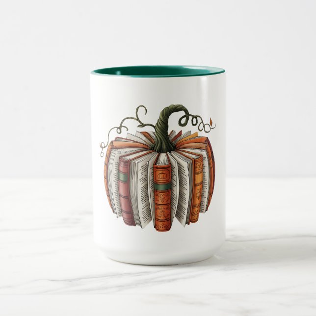 Fall Pumpkin Book Lover Booktok Halloween Mug (Center)