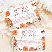 Fall Pumpkin Book Request Baby Show Enclosure Card