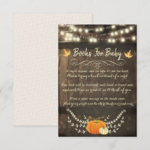 Fall Pumpkin Book Request Card, Books For Baby Invitation