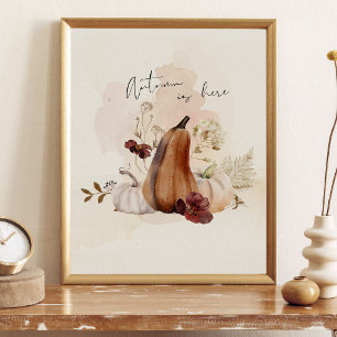 Fall Pumpkin Botanical Poster