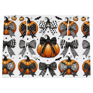 Fall Pumpkin Bow Large Gift Bag