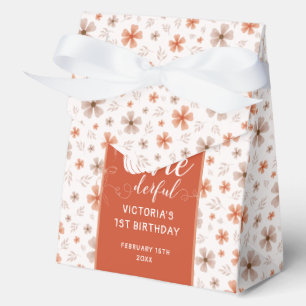 Fall Pumpkin Bow Orange Flowers Arch Birthday Favour Box