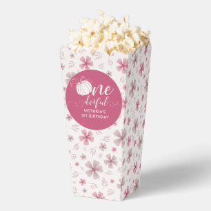 Fall Pumpkin Bow Pink Flowers Arch Birthday Favour Box