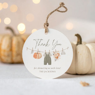 Fall Pumpkin Boy Baby Clothes Baby Shower Favour Tags
