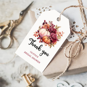 Fall Pumpkin Bridal Shower Favor Thank You Gift Tags