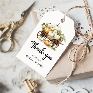 Fall Pumpkin Bridal Shower Favour thank you Gift  Tags