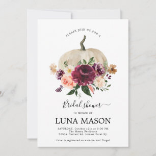 Fall Pumpkin Bridal Shower Invitation