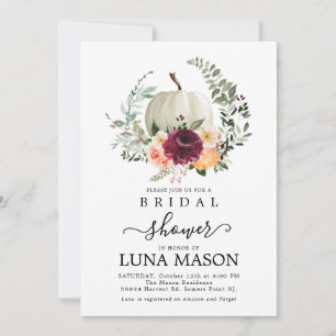 Fall Pumpkin Bridal Shower Invitation