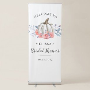 Fall Pumpkin Bridal Shower Lilac Floral Welcome Retractable Banner