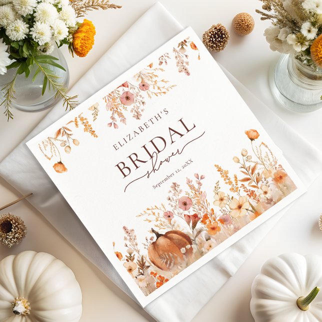 Fall Pumpkin Bridal Shower Napkin (Creator Uploaded)