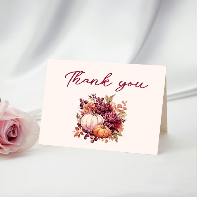 Fall Pumpkin Bridal Shower Thank You Card (Creator Uploaded)