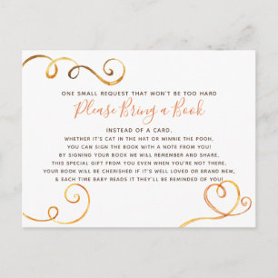 Fall Pumpkin Bring a Book Library Baby Shower Invitation Postcard