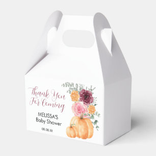 Fall Pumpkin Burgundy Blush Pink Thank You Favour Box