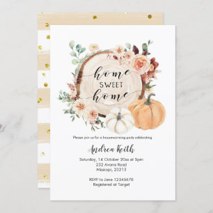 fall pumpkin burnt orange housewarming party invitation