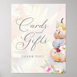 Fall Pumpkin Cards and Gifts Sign Poster