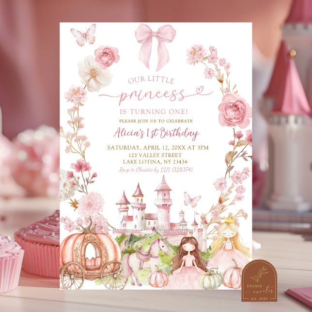 Fall Pumpkin Carriage Princess Kingdom Birthday Invitation (Creator Uploaded)