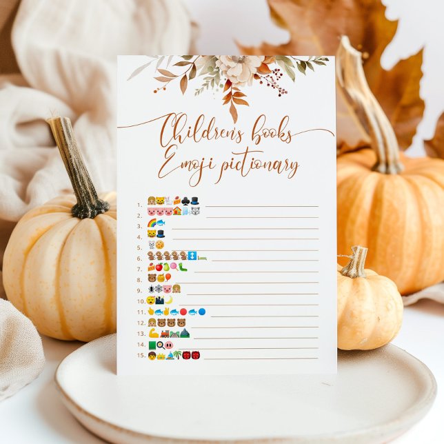 Fall pumpkin childrens books emoji pictionary game (Creator Uploaded)