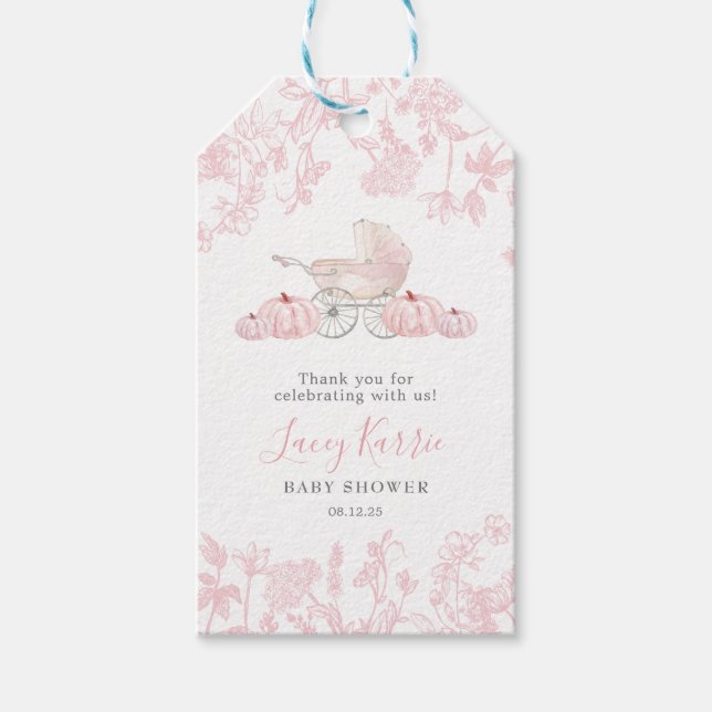 Fall Pumpkin Chinoiserie Favour tag (Front)