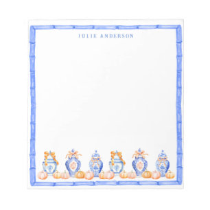 Fall Pumpkin Chinoiserie Ginger Jar Notepad