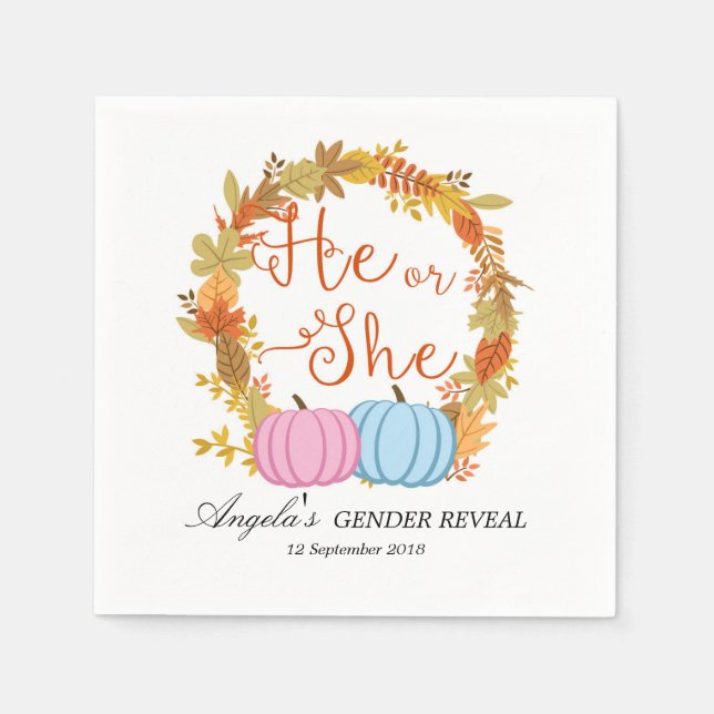 Fall Pumpkin Cocktail Paper Napkins (Front)