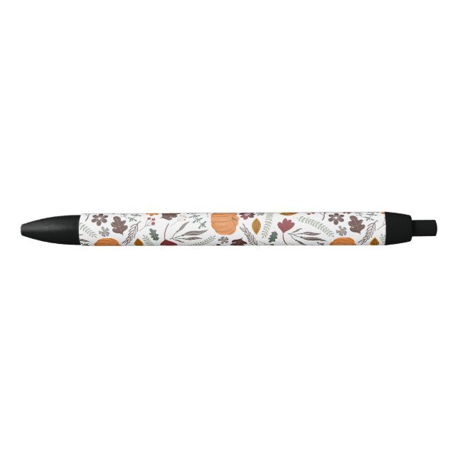 Fall pumpkin contemporary graphic pattern black ink pen (Front)