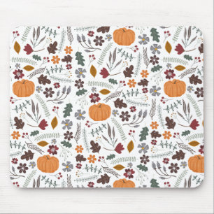 Fall pumpkin contemporary graphic pattern mouse mat