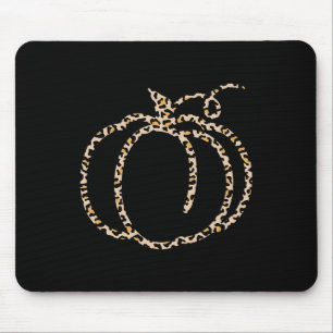 Fall Pumpkin Cute Thanksgiving Autumn Leopard Pump Mouse Mat