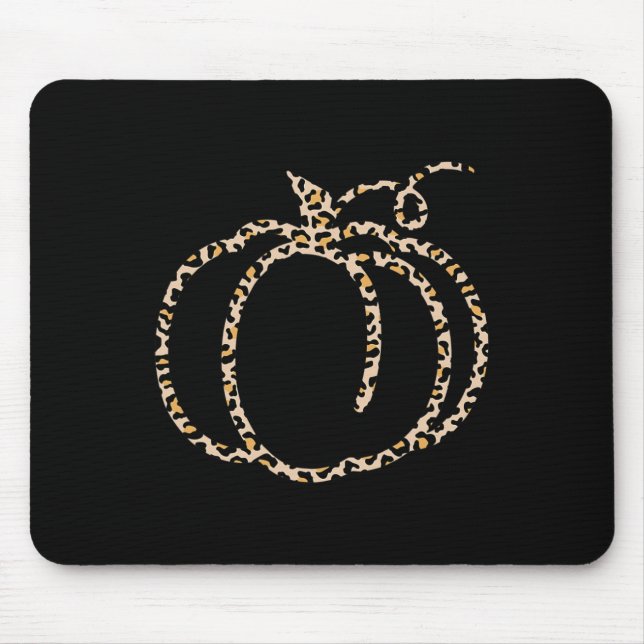 Fall Pumpkin Cute Thanksgiving Autumn Leopard Pump Mouse Mat (Front)