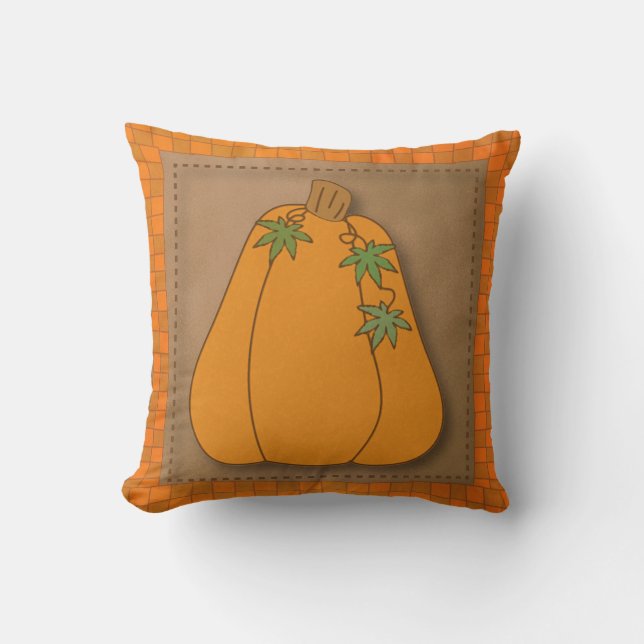Fall Pumpkin Design Cushion (Front)