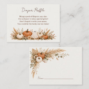 Fall Pumpkin Diaper Raffle Baby Shower Enclosure Card