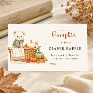 Fall Pumpkin Diaper Raffle Card Little Bear Baby