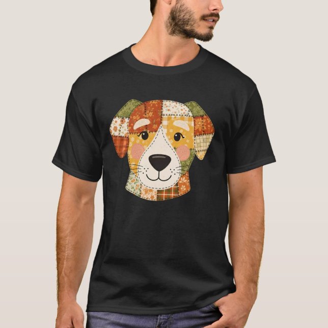 Fall Pumpkin Dog Autumn Harvest Halloween T-Shirt (Front)