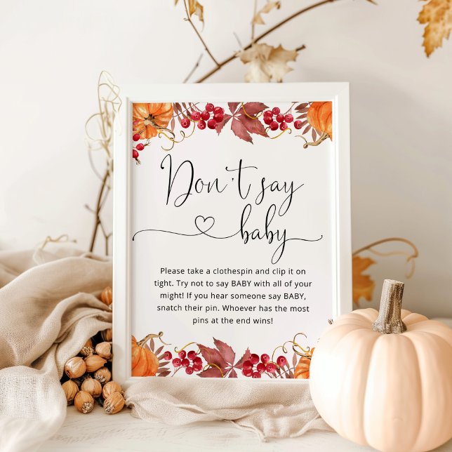 Fall pumpkin Don't say baby Poster (Creator Uploaded)