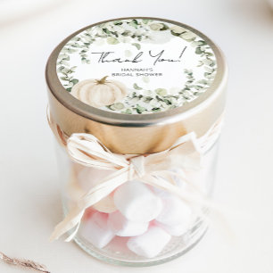 Fall Pumpkin Eucalyptus Bridal Shower  Classic Round Sticker