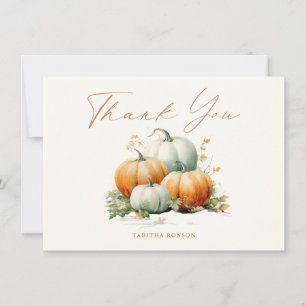Fall Pumpkin Fall Baby Shower Thank You Card