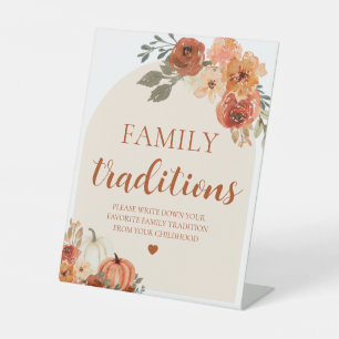 Fall Pumpkin Family Traditions Baby Shower Sign