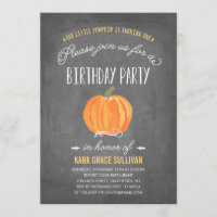 Fall Pumpkin | First Birthday Invitation
