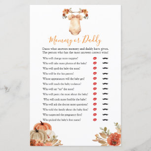 Fall Pumpkin Floral Baby Clothes Mummy or Daddy