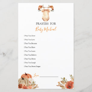 Fall Pumpkin Floral Baby Clothes Prayers for Baby