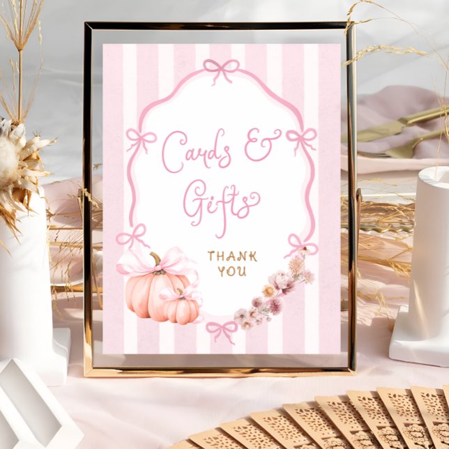 Fall Pumpkin Floral Baby Shower Cards and Gifts Poster (Creator Uploaded)