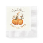 Fall Pumpkin Floral Baby Shower Paper Cocktail