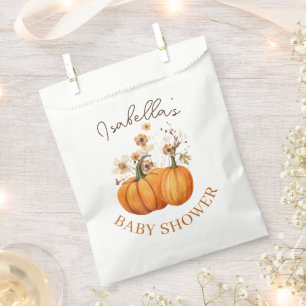 Fall Pumpkin Floral Baby Shower Thank You Favour Bags