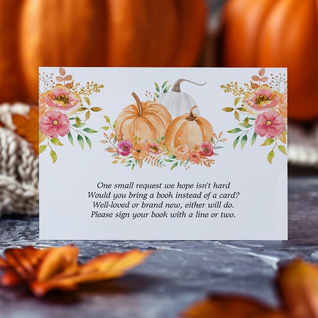 Fall Pumpkin Floral Books For Baby Enclosure Card (Creator Uploaded)