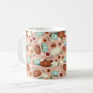 Fall Pumpkin Floral Coffee Mug