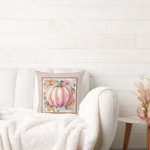 Fall Pumpkin Floral Cushion