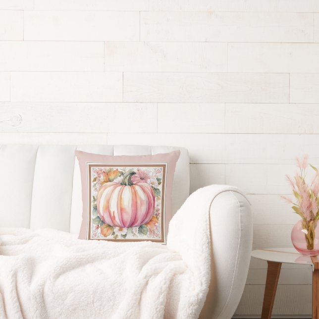 Fall Pumpkin Floral Cushion (Couch)