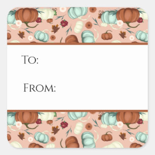 Fall Pumpkin Floral Gift Tag
