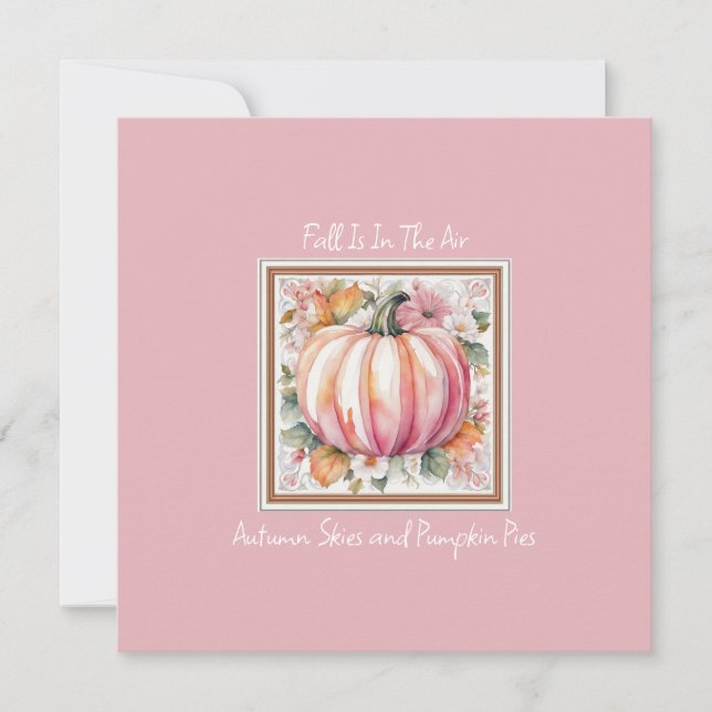 Fall Pumpkin Floral Invitation (Front)
