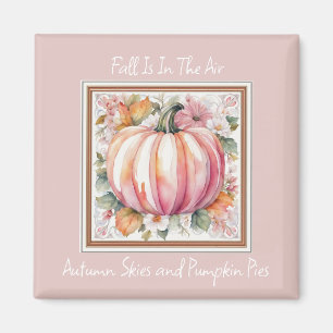Fall Pumpkin Floral Magnet
